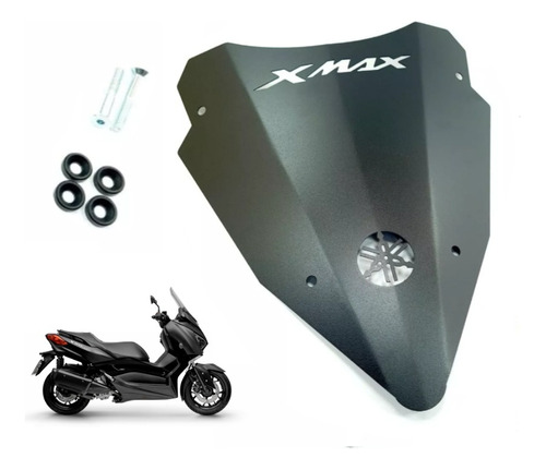 Bolha Curta Aço Preto + Parafusos Preto Fosco Xmax X-max 250
