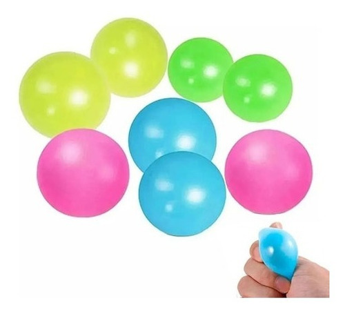  Niño Juguete Pelotas Pegajosas Fluorescentes -  Pack 12