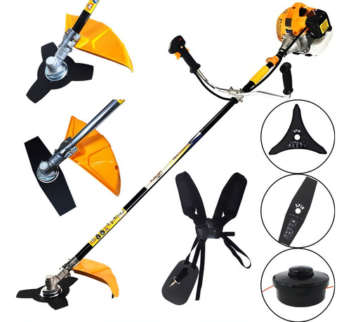 Roçadeira Vulcan Vr520h 52cc 2,5hp Com 2 Lâminas E Carretel