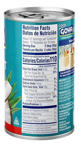 Crema De Coco Goya, 15 Oz (pack De 24)