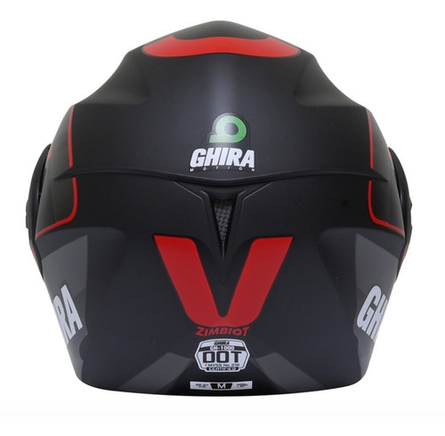 Imagen 4 de 6 de Casco Moto Abatible Ghira Gh1000 Graficos Certificado Dot