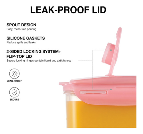 Jarra De Agua Para Refrigerador 2.84 Litros Color Rosa