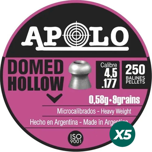 Balines Apolo Domed Hollow  4,5 Lata X250 Aire Comp X5unid