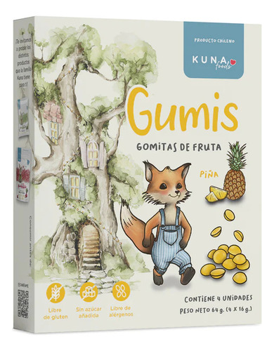 Gumis Gomitas De Fruta Kuna Foods Piña - 4 Unidades