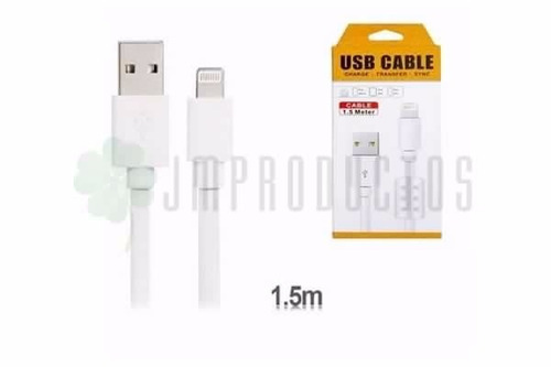 Cable Jm Compatible iPhone 5 5c 5s 6 7 1.5 Mts X2 Unidad