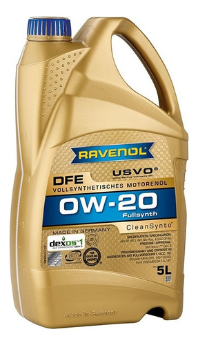 Aceite De Motor Dfe 0w20 Ravenol 5lts Full Sintético Usvo