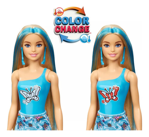 Boneca Barbie Color Reveal Arco Iris C/1 Boneca+4 Acessórios