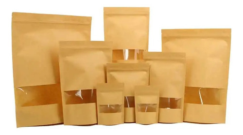 Saco Kraft Visor Stand Up Pouch 2000un 14 X 20 + 4cm