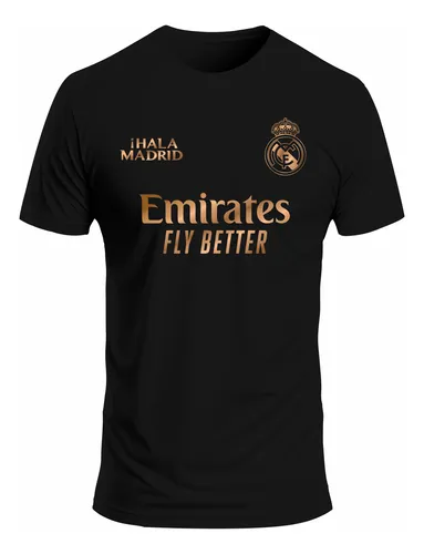 Jersey real madrid negro con dorado sale