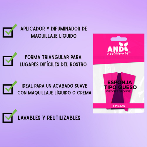 Kit 5 Pz Esponjas Aplicador Maquillaje Formas Colores Rostro