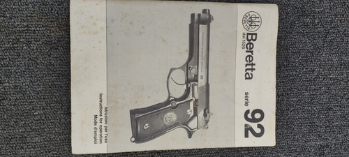 Jt Antiguo Manual Beretta Serie 92 Original Colección 