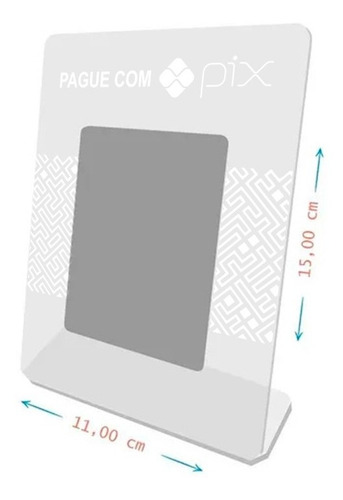 Imagem 2 de 3 de Placa Pix Personalizada Qr Code Acrílico Transparente