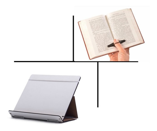 Imagen 1 de 3 de Atril De Lectura Soporte Apoya Libros + Anillo De Lectura