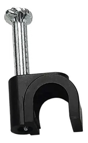 500pcs Grampo Fixa Fio Cabo Coaxial Miguelao 7mm Preto