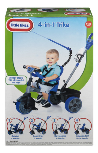 Triciclo 4 En 1 Little Tikes Edición Básico Color Azul