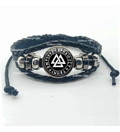 Pulseira Viking Valknut Asatrú Amuleto Celta Wicca Runas