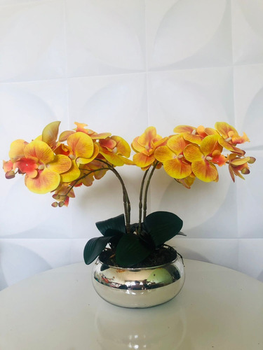 Arranjo Orquídeas Silicone Toque Real Vaso Centro De Mesa | Parcelamento  sem juros