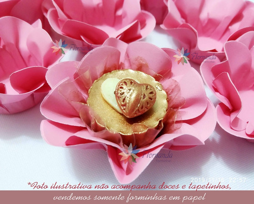 100 Forminhas Doces Flor Dupla Papel Casamento Aniversário