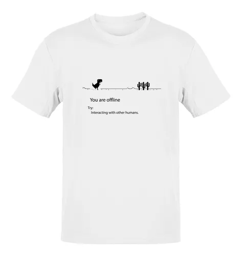 Camiseta Camisa Google Chrome Offline Jogo Dinossauro