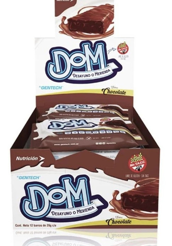 Imagen 2 de 2 de Dom Barra Proteína Para Niños Gentech X12u