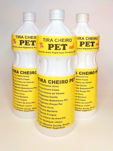 Kit 3litros Melhor Bactericida Elimina Odor Pet Não Tóxico