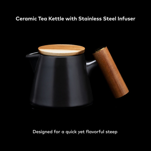 Tetera de cerámica Chefwave Artisan Series con infusor y dos tazas