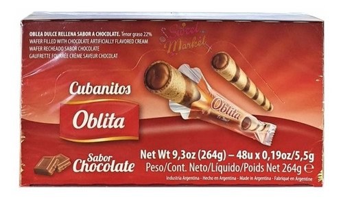 Imagen 1 de 5 de Cubanitos Oblita X48 Unidades - Oferta En Sweet Market