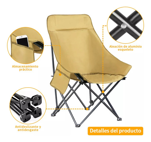 Silla Playera Portatil Plegable Para Exteriore Camping Pesca
