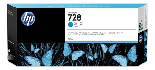 Cartucho HP 728 F9K17A Cyan Designjet T730 T830 300ml