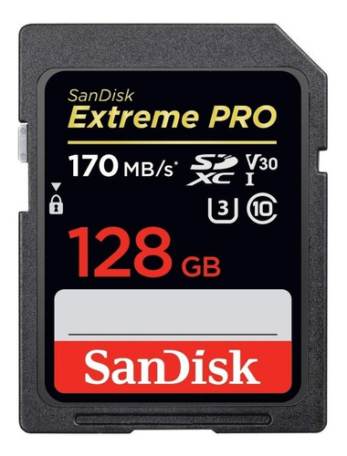 Memoria Sd 128gb Sandisk Extreme Pro U3 V30 10 4k 170mb/s