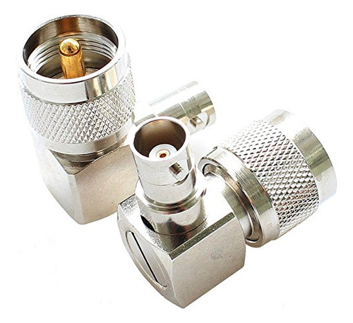 Pl259 Uhf Macho Bnc Conector Hembra Angulo Recto Adaptador 2