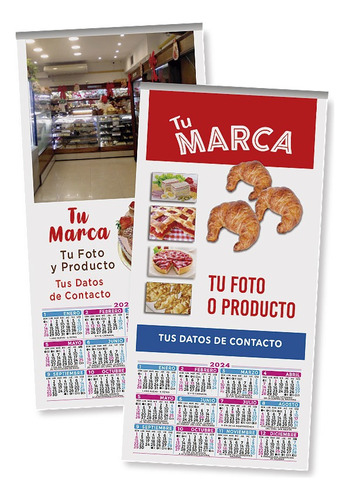 Almanaque Calendario 15,5x31cm X100u Personalizado