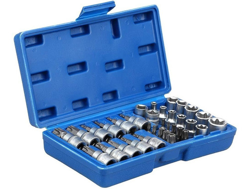 Imagen 7 de 9 de Set Dados Torx Con Orificio De Seguridad 3/8 Profesional