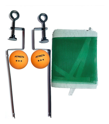 Kit Rede Ping Pong Classic Com 2 Bolas Atrio - Es410 Cor Verde