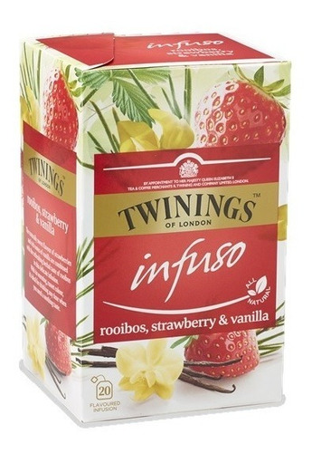 Té Twinings Infuso Rooibos, Fresa, Vainilla 20 Bolsas