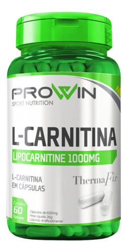 L-carnitina Pura 500mg Por Cápsula Concentrada - 60 Cápsulas Sabor Sem Sabor