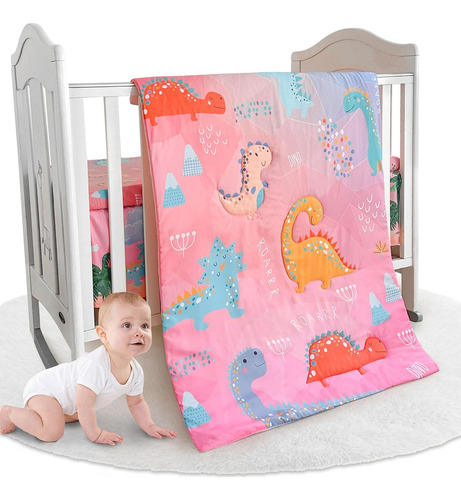 Wowelife Juego De Ropa De Cama De Cuna De Dinosaurio Para Ni