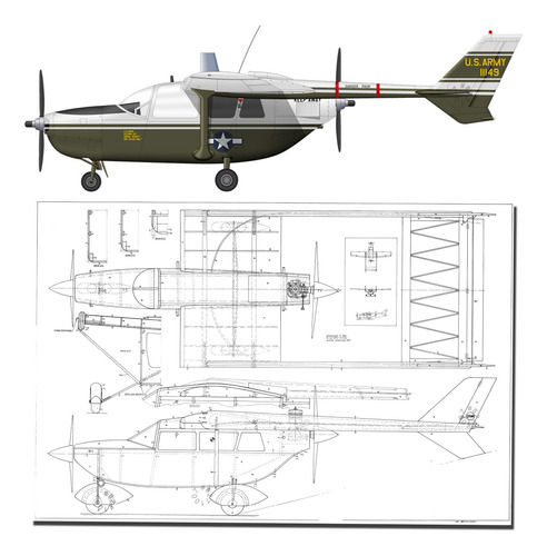 Plano Rc Cessna 336 Skymaster Balsa