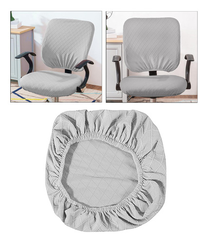 2 Funda De Silla De Oficina Funda De Plata Los 38-50cm Plata