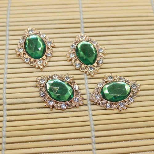 Adornos De Espalda Plana Verde 30x25mm Verde 30x25mm