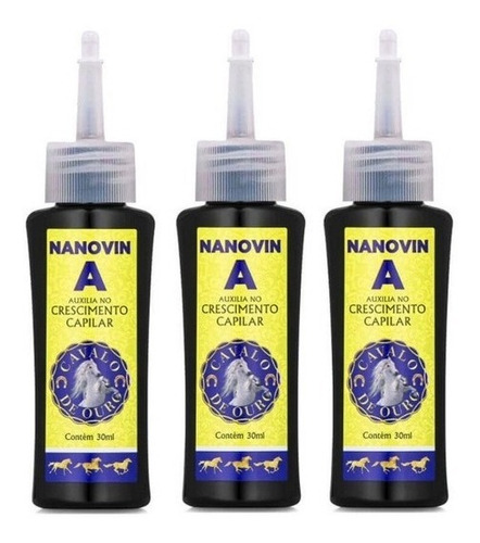 3 Nanovin A - Cavalo De Ouro 30ml # Crescimento Dos Cabelos