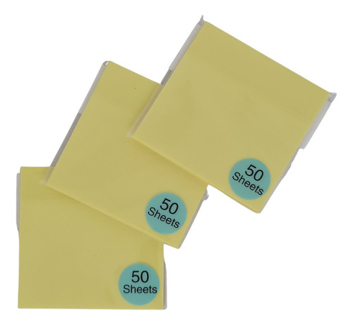 Kit 3 Bloco De Notas Folhas Post It Adesivo Transparente Cor Amarelo