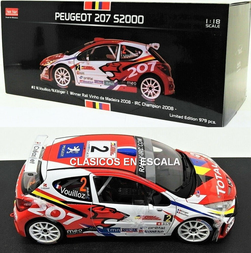 Peugeot 207 S2000 Win Irc Champ. 2008 - Rally Sun Star 1/18