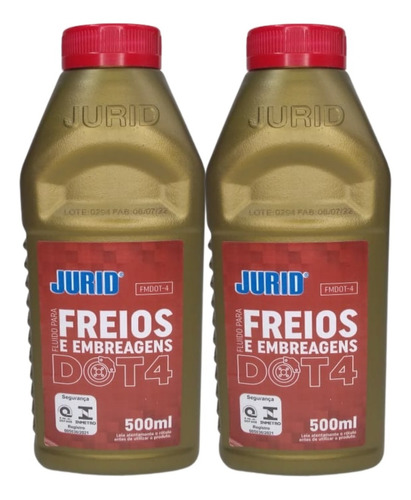 Kit 2 Óleo Fluido Para Freios E Embreagens Dot-4 500ml