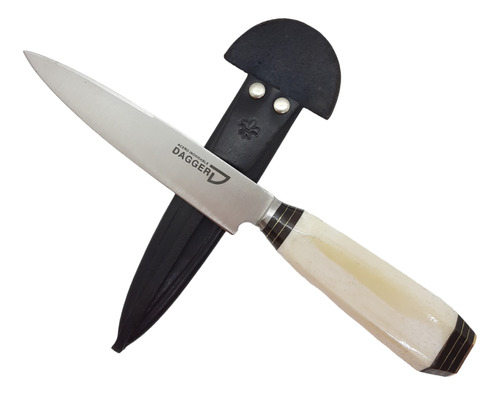 Cuchillo Artesanal Acero Inox 14 Cm Cabo Hueso Con Grabado