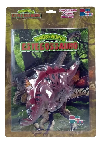 Livro Dinossauros + Triceratops E Estegossauro Articulados