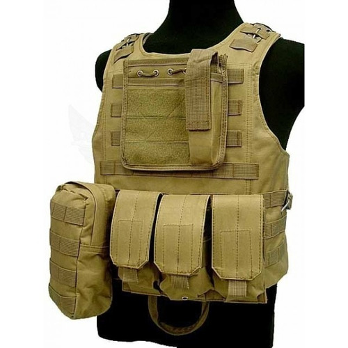 Colete Tático Modular Tan Airsoft Militar Policial Molle