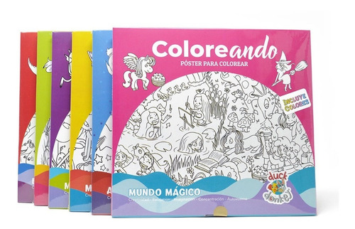 Set De Pósters Para Colorear Con Colores, Varios Temas 