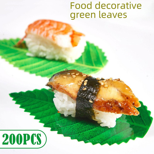 200x Hojas Artificiales, Decoración De Platos Verde Oscuro