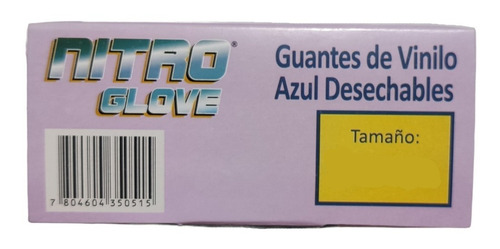Guantes Desechables Vinilo Azul (x100) Talla S M Y L